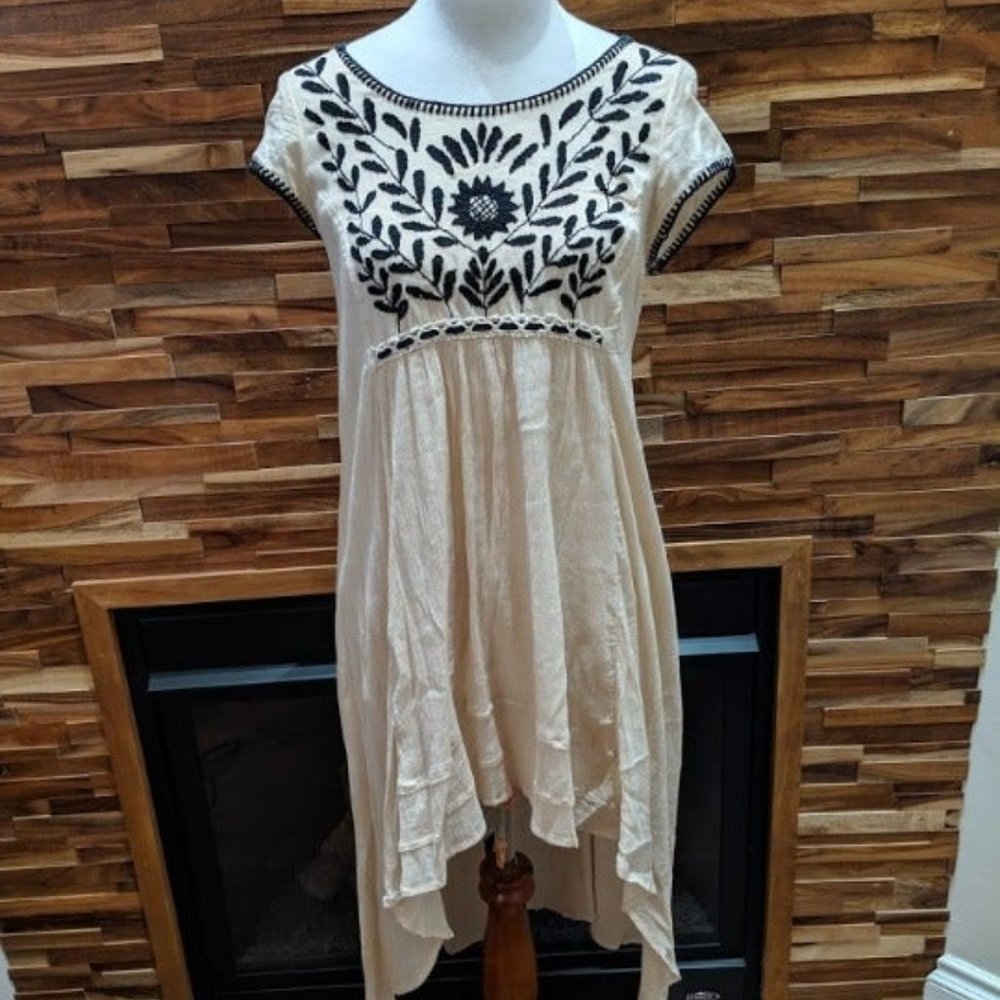 Free People High Low Embroidered Dress